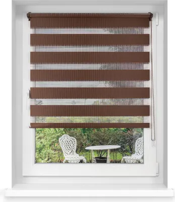 Produktbild von Victoria M. Klemmfix Doppelrollo / Duo Rollo, 60 x 150 cm, dunkelbraun Verdunkelungsrollo mit zwei Stofflagen, ohne Bohren, pflegeleicht