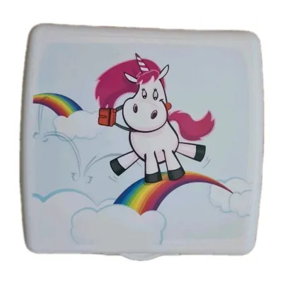 Produktbild von Tupperware A126 Sandwich-Box Einhorn Weiß Brotbox, neu/ovp