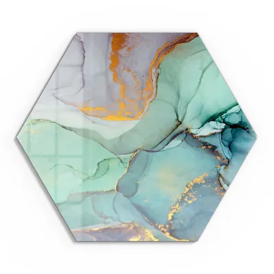 Produktbild von DEQORI Glasbild Echtglas 55x48 cm 'Zerlaufene Wasserfarbe' Wandbild Bild modern Deko