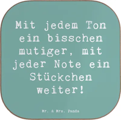 Produktbild von Mr. & Mrs. Panda Tassenuntersetzer Spruch Ein neues Musikinstrument lernen - Meeresbrise - Geschenk, gläseruntersetzer, Coaster, Untersetzer für Gläser, Musik, weiter