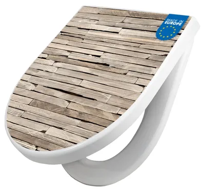 Produktbild von WC Sitz mit Absenkautomatik D Form Motiv Steinplatten [TDW3 12204]