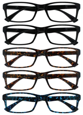 Produktbild von OPULIZE Die Lesebrille Unternehmen Wert 5er-Pack Herren Frauen Schwarz Braun Blau Designer Stil Leser RRRRR92-11223 +2,00