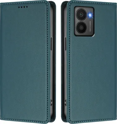 Immagine prodotto di Custodia in pelle per HMD Fuison, custodia a libro magnetica in Finto cuoio con supporto - Verde