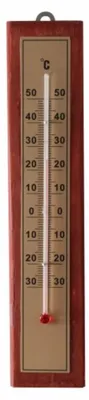 Produktbild von Raumthermometer Kiefernholz mit Glasröhre, -30 bis +50 °C, für den Innenraum
