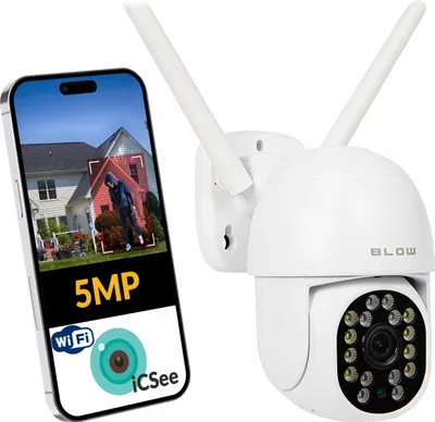 Produktbild von Externe IP-WiFi-Kamera 5Mp mit Audio, schwenkbar, IR, IP66, Blow I-305
