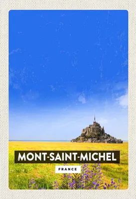 Produktbild von vianmo Holzschild 30x20 cm Mont-Saint-Michel France Kathedrale