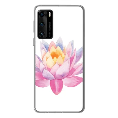 Produktbild von MuchoWow® Handyhülle Schutzhülle Hülle für Huawei P40 Aquarell - Blume - Seerose Silikon Softcase Handy Hülle - Handytasche
