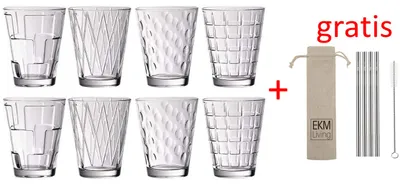 Produktbild von Villeroy & Boch Dressed Up Wasserglas Set 8tlg clear 105mm / 0,31 l 11-3620-8152 x 2 und Geschenk + Spende
