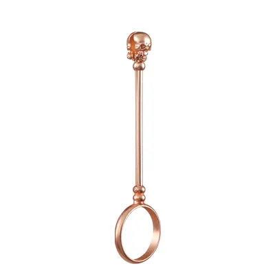 Imagen del producto de Anillo con diseño de calavera de estilo moderno, con portacigarrillos – Accesorio cómodo para fumadores, color rosa oro