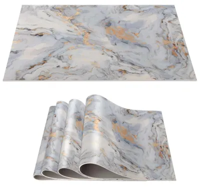 Immagine prodotto di Tappetino in PVC lavabile, set di 4, effetto marmo