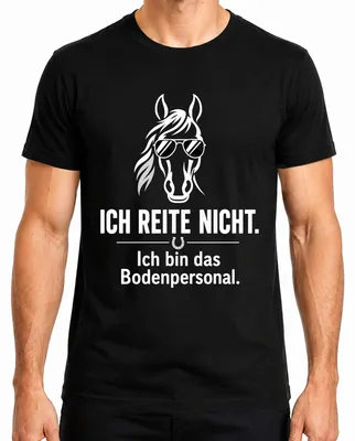 Produktbild von Ich reite nicht Ich bin das Bodenpersonal Statement Sarkasmus Herren T-Shirt, Schwarz, XXL