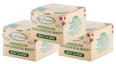 Produktbild von 3 x Original Dr. Pavlovic Babycreme - Windel Ausschlag Behandlung, trockene Haut feuchtigkeitsspendend, Baby-Hautpflege-Salbe mit Kamille (3x100 ml)