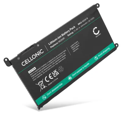 Produktbild von CELLONIC 1x Akku für Notebook Kompatibel mit Dell Inspiron 5593, Chromebook 3110, Inspiron 17 3000, WDX0R - (3400mAh, 11.4V)