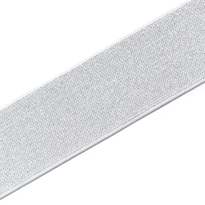 Elastisches Band 50 mm weiß/silber, 1 Stück
