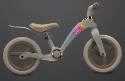 Obrázok produktu pre Detské odrážadlo Detské odrážadlo Detské odrážadlo Balance Bike Odrážadlo pre deti Skladacie kolesá z PP peny Rám LED AURUM 3,8kg krémovo-béžové