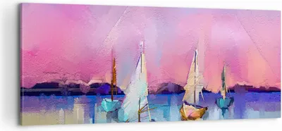 Produktbild von Bild auf Leinwand - Leinwandbild - Segelboot See - 100x40cm - Wand Bild - Wanddeko - Wandbilder - Leinwanddruck - Bilder - Kunstdruck - Wanddekoration - Leinwand bilder - Wandkunst - AB100x40-4099
