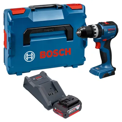 Immagine prodotto di Trapano avvitatore a percussione a batteria Bosch GSB 18V-52 Professional 18 V 70 Nm Brushless + 1x batteria 4,0 Ah + caricabatterie + L-Boxx