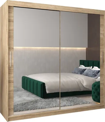 Produktbild von Kleiderschrank, Schiebetürenschrank Schlafzimmer, Schrank mit Spiegel TOKYO 3 200 cm