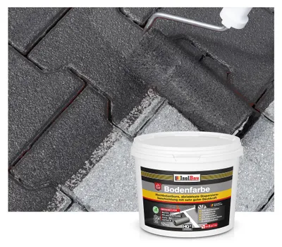 Produktbild von Isolbau Bodenfarbe Anthrazit 12 kg Betonfarbe Bodenbeschichtung wasserfest innen außen