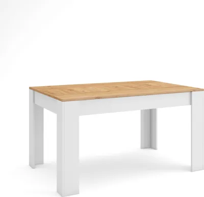 Produktbild von Esszimmertisch, 140x90x76 cm, Für 6 Gäste, Stubentisch, Eiche und weiß