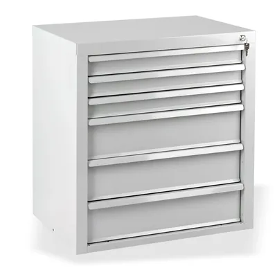 Produktbild von ADB Schubladenschrank MAMMUT 6 Schubladen 70 x 75 cm (B x H) Lichtgrau