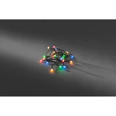 Immagine prodotto di Ghirlanda luminosa a LED con diodi rotondi, timer, 20 diodi colorati, alimentata a batterie