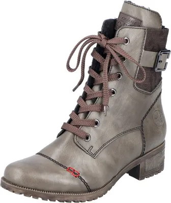 Produktbild von Rieker Damen Stiefelette Schnürung Reißverschluss Warmfutter 70345, Größe:37 EU, Farbe:Grün