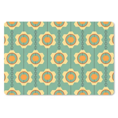 Produktbild von MuchoWow® Mauspad Mousepad Sonnenblume - Muster - Zahnräder - Retro 27x18 cm - Mousepads - Maus Mat - Pad - Mausunterlage - Büroartikel - Desk Matten