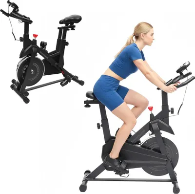 Zdjęcie produktu dla Rower treningowy cardio domowy stacjonarny Bauerkraft koło zamachowe 4kg szary