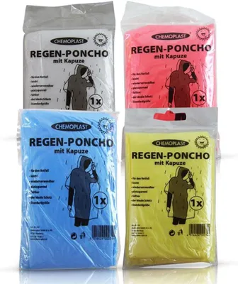 Imagen del producto de Poncho impermeable con capucha, talla única, ideal para camping y actividades al aire libre