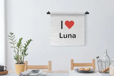 Produktbild von MuchoWow® Wandteppich Wandbehang Ich liebe - Luna - Mädchen 60x60 cm Tapisserie Dekoration Wandtuch - Dekorationen - Wand Decke