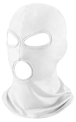 Produktbild von Sturmhaubenmaske Dünn 3 Löcher Vollgesichtsmaske Einheitsgröße Weiß Polyester