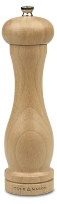 Image de Cole & Mason HA0825P, moulin à sel en bois de hêtre, finition naturelle, 200 mm, précision