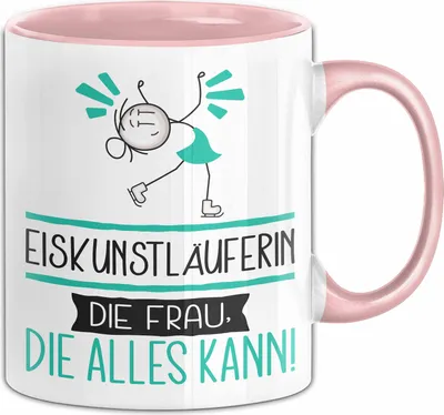 Produktbild von Eiskunstläuferin Geschenk Tasse Becher Die Frau Die Allen Kann Geschenkidee für eine Eiskunstläuferin Lustig (Rosa)