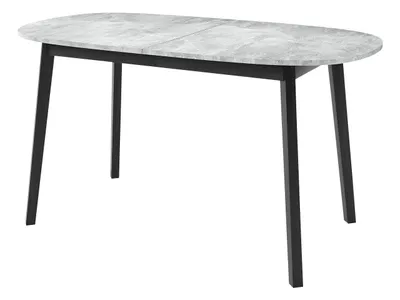 Obrázek produktu pro Oválný rozkládací jídelní stůl 150x80 cm JORIS - mramor šedý / černý
