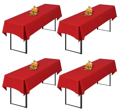 Produktbild von Biertisch-Tischdecken für Bierzeltgarnitur 4 Stück Rot 250x100 cm Polyester