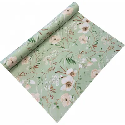 Produktbild von Baumwollstoff DELUX MAGNÓLIE grün, Breite 220cm