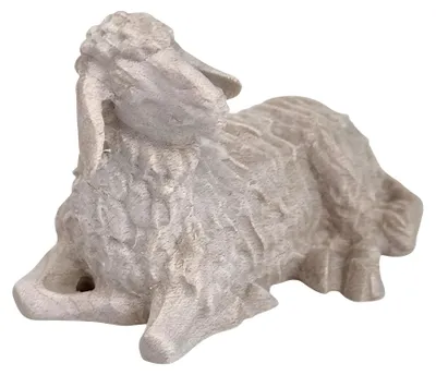 Liegendes Schaf aus Naturholz, 14 cm, Krippenfigur