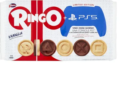 Produktbild von 6x Pavesi Familienpackung Kekse Ringo 6x55g Kuchen mit Vanille snack cookies riegel schokoriegel