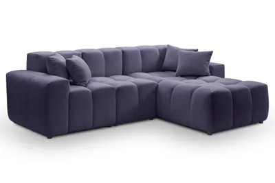 Obrázek produktu pro Rohová sedací souprava 265 cm Napoli - rohová sedací souprava s prémiovou tkaninou, designová sedací souprava, rohová sedací souprava ve tvaru L, pravá (Modrá - Komodo 50)