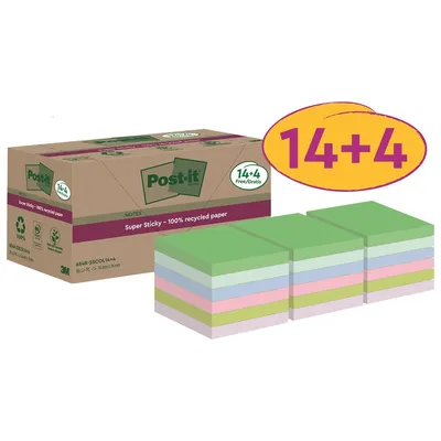 Produktbild von Post-It 7100284782, Quadratisch, Blau, Grün, Pink, Violett, Papier, 100%, 76 mm, 76 mm