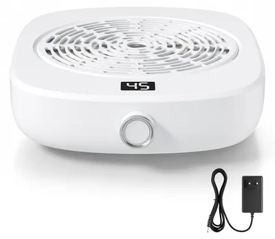 Obrázek produktu pro Profesionální odsávač prachu pro manikúru – výkon 56 W – tichý a účinný – 220 V – pro salon i domácí použití – bílá barva