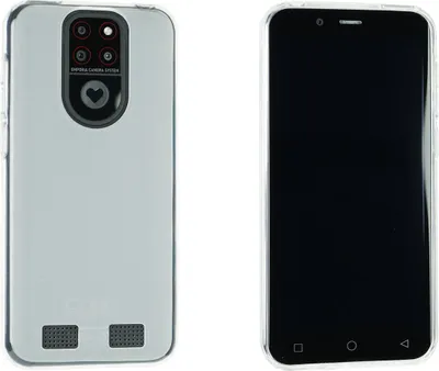 Produktbild von caseroxx Schutz-Hülle TPU-Hülle kompatibel mit PEAQ PSP 500, Gummi Handy Tasche weiß-transparent
