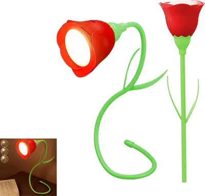 Produktbild von Rote Rosen LED-Tischlampe, Nachttischlampen, Leselampe – Bedside-Licht, Flexibel Verstellbar, 3 Farbtemperaturen