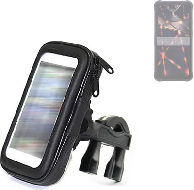 Produktbild von K-S-Trade Fahrrad-Halterung kompatibel mit Cubot KingKong 8 Handy-Halterung Halter Lenkstange Fahrradhalterung Motorrad Bike Mount Wasserabweisend