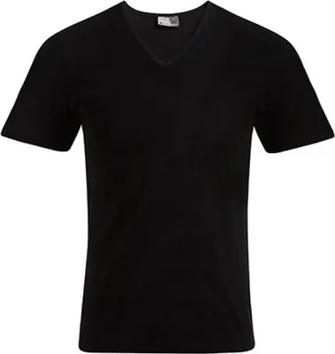 Produktbild von Slim-Fit V-Ausschnitt T-Shirt Plus Size Herren, Schwarz, 5XL