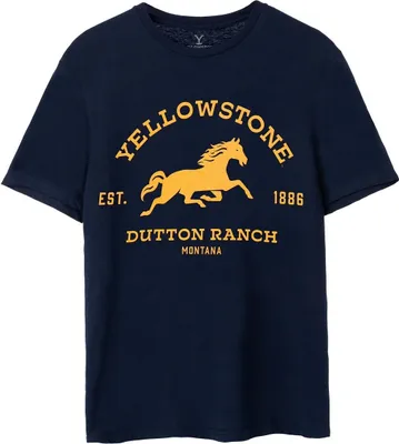 Obrázok produktu pre Yellowstone - Pánske tričko s krátkym rukávom "Dutton Ranch" NS7513 (M) (námornícka modrá)