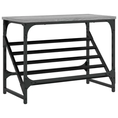 Immagine prodotto di vidaXL Portascarpe grigio Sonoma 60x30x45 cm Materiale a base di legno