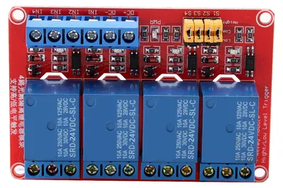 Produktbild von 4-Kanal-Optokoppler-Relaismodulplatine High Low Trigger 5V/12V/24V(24V)