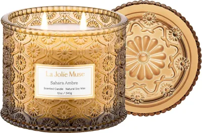 Obrázek produktu pro Sahara Ambra Aroma Candle 2-knotová sójová svíčka 340g Vonná svíčka bez toxických látek